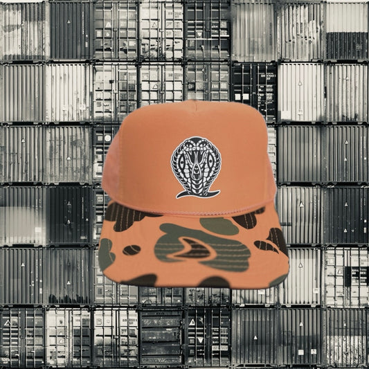 OG Snake Trucker Hat Orange Camo